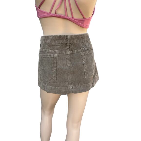 New Citizens of Humanity by Jerome Dahan Brown Corduroy Micro Mini Skirt Size 28 - Picture 4 of 11